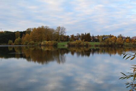 A holiday village on the lake.の写真素材
