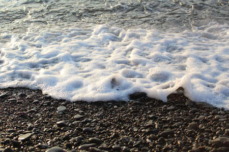beautiful wave on the sea running to the shore