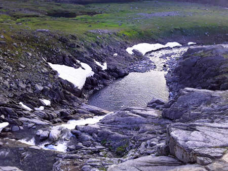 mountain river in the Northern Urals in summerの写真素材