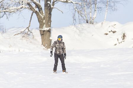 Men on the snowboardの写真素材