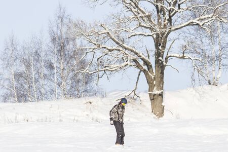 Men on the snowboardの写真素材