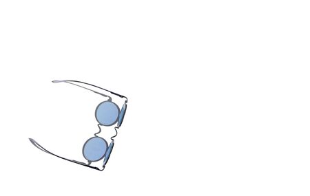 Summer idea. White background with sun glassesの写真素材