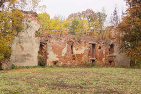 The ruins of the castle Gerdauen in the village Zheleznodorozhny, Kaliningrad region, Russiaの写真素材