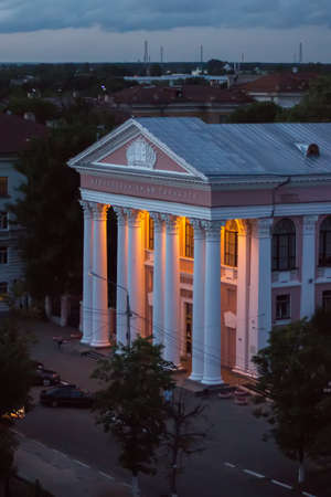 TVER, RUSSIA - JULY 2, 2015: Library named after Maxim Gorky in the evening. Public Library in Tver opened May 9, 1860のeditorial素材