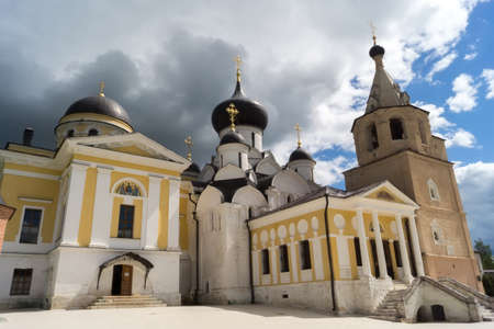 STARICA, TVER REGION, RUSSIA - JUNE, 13, 2016: Assumption Cathedral, Trinity Cathedral and bell tower on the territory of the Holy Dormition Monastery in Staritsaのeditorial素材