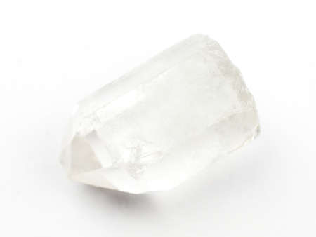 Transparent rough crystal rhinestone on a white background.の写真素材