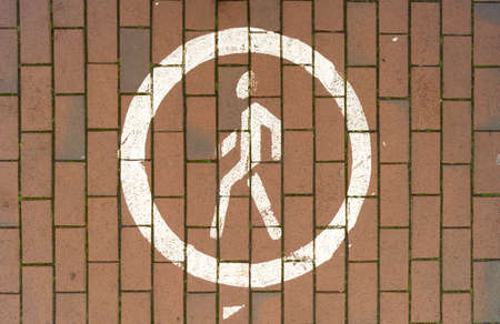Pedestrian zone sign on a paved path