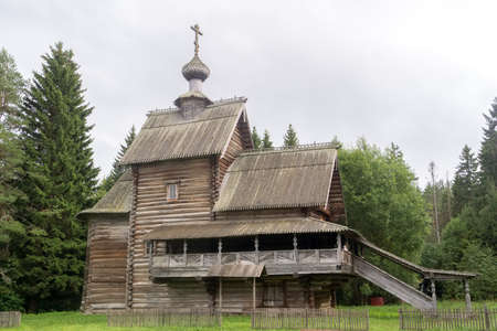 TORZHOK, RUSSIA - AUGUST 26, 2017: Transfiguration (Voznesenskaya) Church from the churchyard of the Savior on Sozi, side view.のeditorial素材