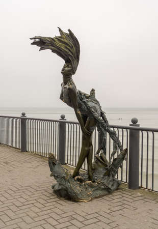 SVETLOGORSK,  KALININGRAD REGION,  RUSSIA - OCTOBER, 17, 2017: Ondine sculpture on the embankment of Svetlogorsk.のeditorial素材