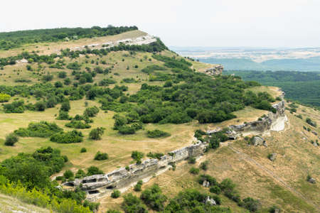 The cave city Bakla in the mountains of Crimeaの写真素材