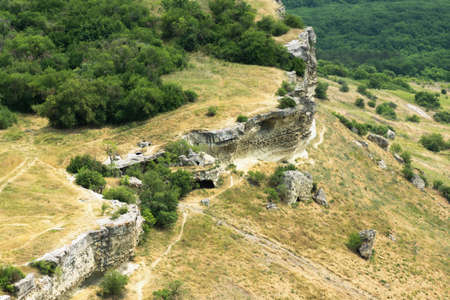 The cave city Bakla in the mountains of Crimeaの写真素材