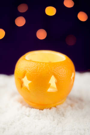Orange Peel Candlestick on Snow