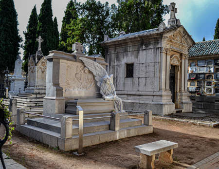 Granada, Spain, October 26, 2014: granada cemetery with tombs, pantheons and niche