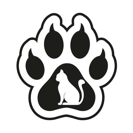 A trail of a cat on a white background.のイラスト素材