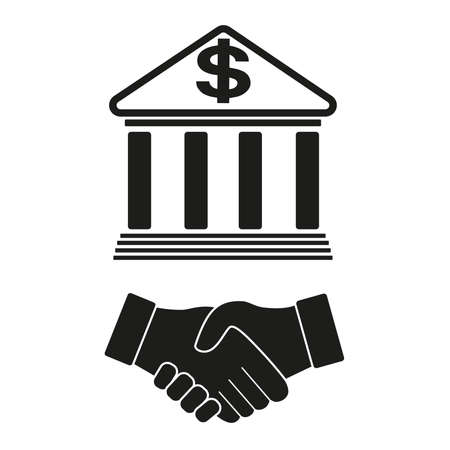 A handshake bank on white background.のイラスト素材