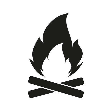 Vector cartoon style illustration of bonfire. Icon for web. Isolated on white background.のイラスト素材