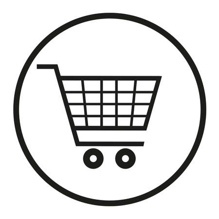 Supermarket trolley, icon, vector illustrationのイラスト素材
