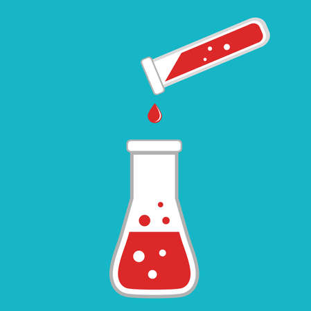 Medical bulb with test tube on a green background