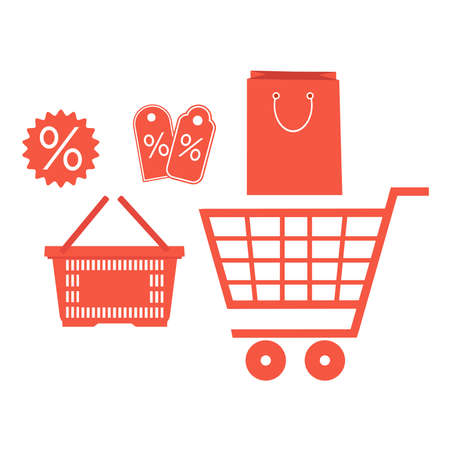 Vector illustration set supermarket on white backgroundのイラスト素材