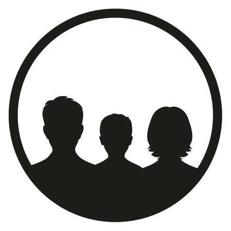 Family Icon in trendy style isolated on white background. Parents and child symbol for your web site design, logo, appのイラスト素材