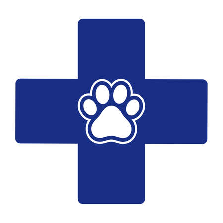 paw  in  cross on a white background.のイラスト素材