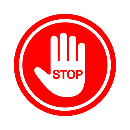 Hand blocking Stop Sign Red