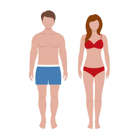 man and woman in beach suitのイラスト素材