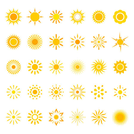illustration Set symbols of the sunのイラスト素材