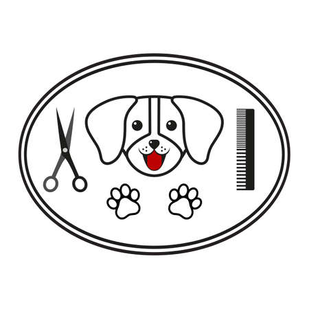 Barber shop for dogs and other animals emblemのイラスト素材