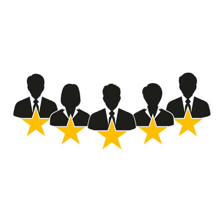 people businessmen. Concept of Feedback consumer or customer review evaluationのイラスト素材
