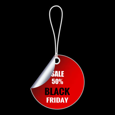 illustration Black Friday sale inscription on price tag. template for your banner or poster. Sale and discount.のイラスト素材