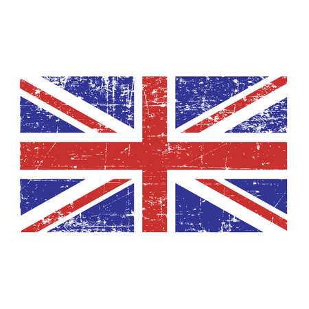 Illustration Flag of the United Kingdom in grunge style on a white background.のイラスト素材