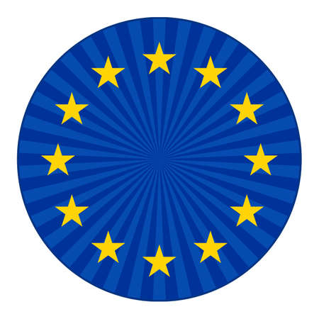 europe flag with stars in blue circleのイラスト素材