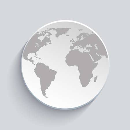 illustration of globe with world map and shadow on gray backgroundのイラスト素材