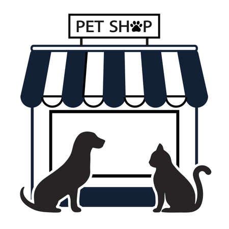 Pet shop illustration for pets on white backgroundのイラスト素材