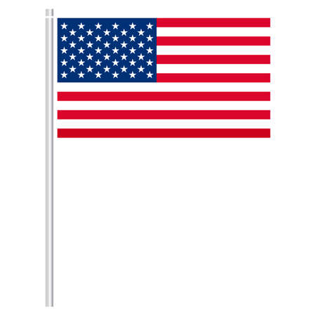 Illustration of the flag of the United States of America on a white backgroundのイラスト素材