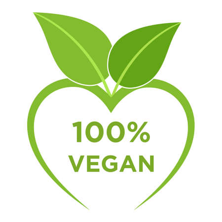 Vegetarian food and fresh healthy food sign illustration isolated on white backgroundのイラスト素材