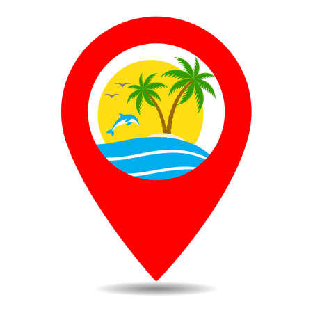 Travel ,tourism and travel agency navigation icon illustration isolated on white backgroundのイラスト素材