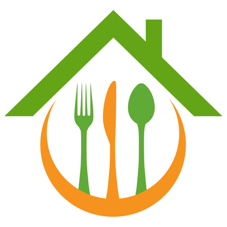 Illustration logo restaurant business and proper nutrition on a white backgroundのイラスト素材