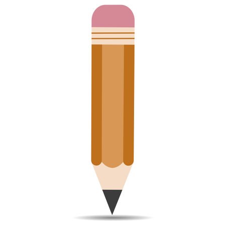 Illustration of a drawing pencil with shadow on a white backgroundのイラスト素材