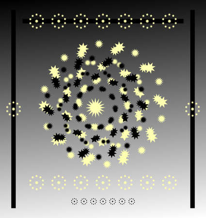 yellow and black circle star on gray backgroundのイラスト素材