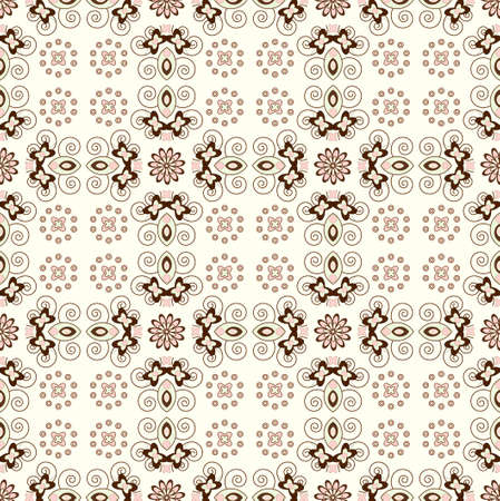 flower pattern seamless texture on biege backgroundのイラスト素材