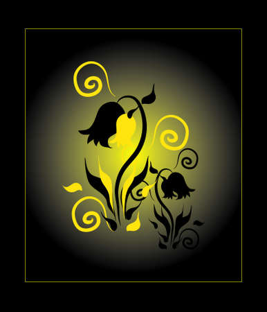 black and yellow flower のイラスト素材