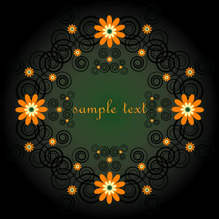 decorative framework with flower on colored backgroundのイラスト素材