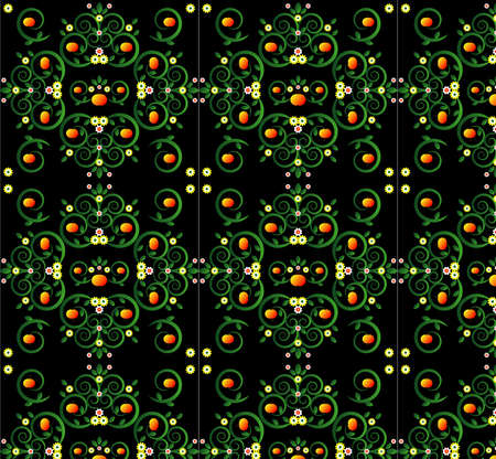 pattern with curl and  flower seamless texture