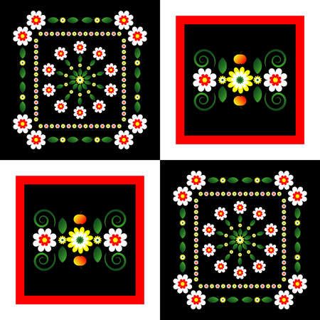 decorative background with flower and curlのイラスト素材