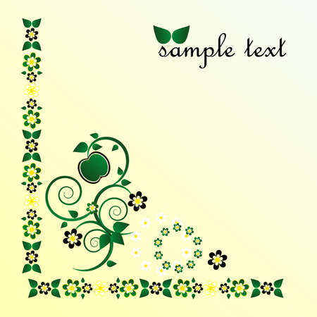 framework with flower and curlのイラスト素材