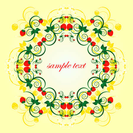 framework with flower and curlのイラスト素材