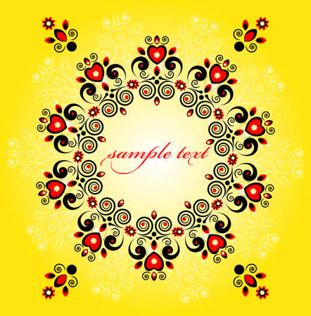 framework with flower and heartのイラスト素材