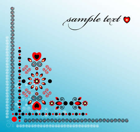 framework with flower and heartのイラスト素材
